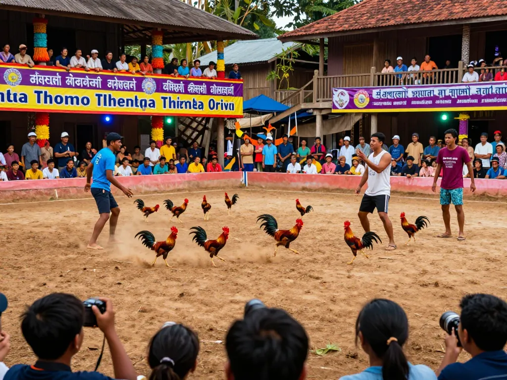 Watch intense đá gà thomo matches with vibrant action and passionate fans at live rooster fighting arenas.