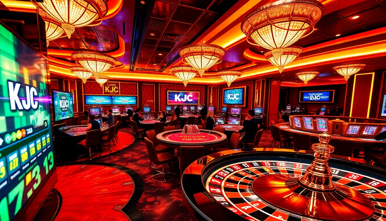 KJC players engaging in thrilling casino games with vibrant tables and luxury atmosphere.