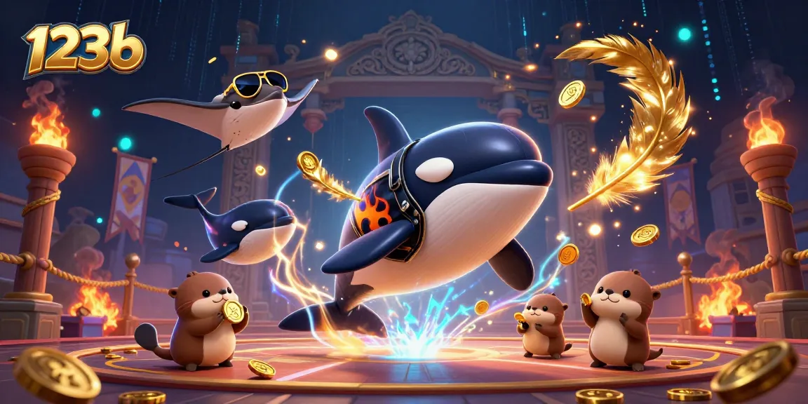 Experience thrilling gameplay at 123b, featuring vibrant cartoon sea creatures engaged in casino action.