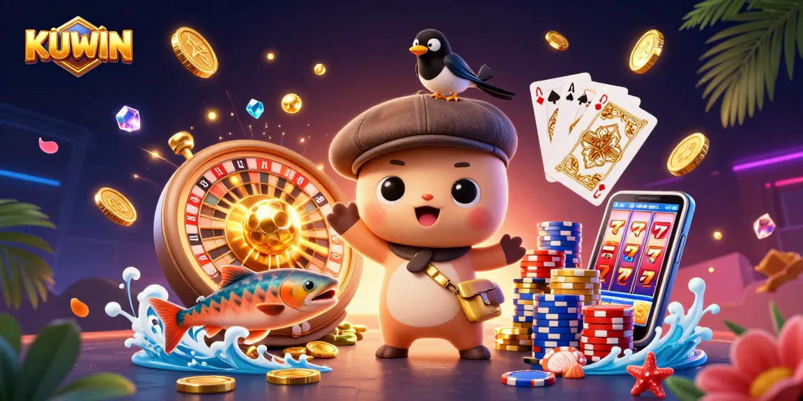 Experience thrilling adventures at KUWIN with 3D cartoon characters in dynamic casino action