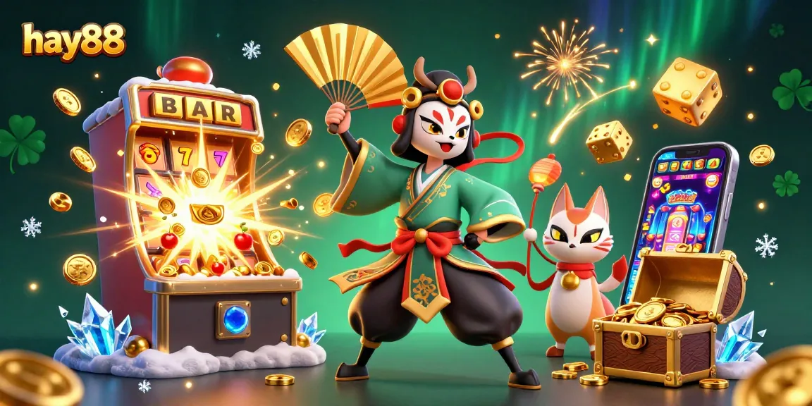 Experience the excitement and winnings at hay88 with vibrant casino elements and dynamic gameplay illustrations.