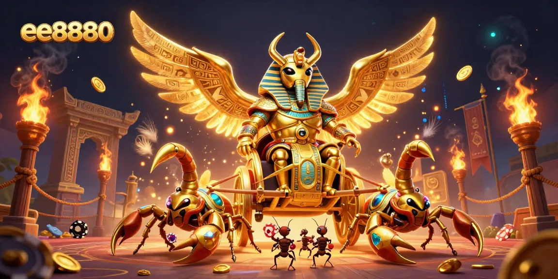 Experience thrilling wins with ee8880 in a vibrant 3D casino adventure featuring gold and gems.