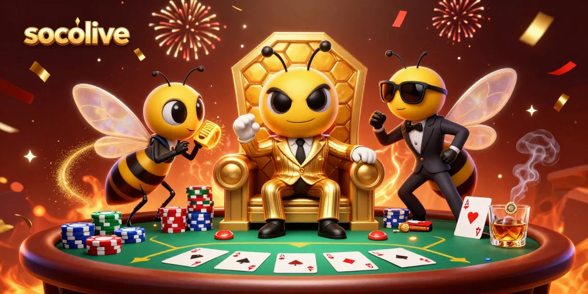 Socolive immerses players in vibrant poker action with a mob boss and whimsical characters.