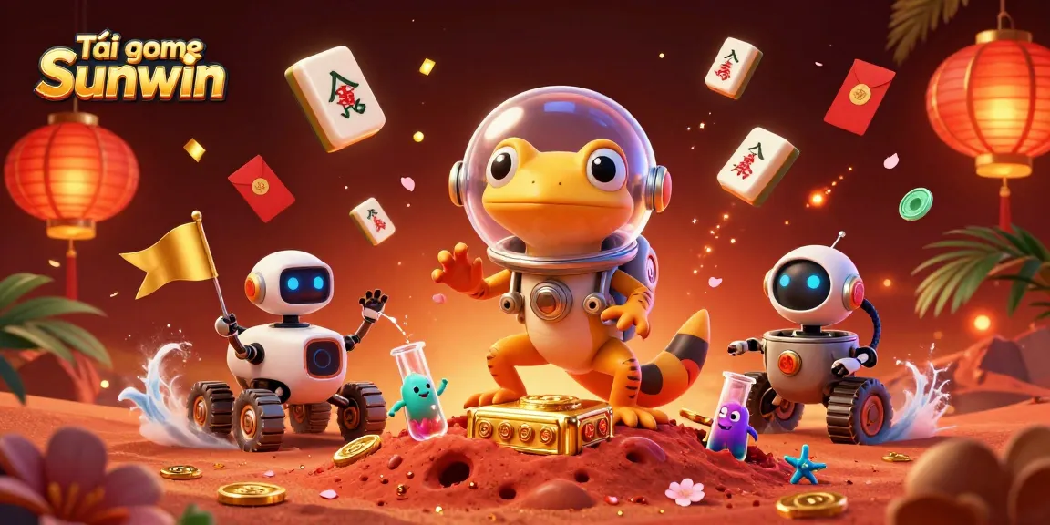 Tải game Sunwin: Join the Martian gecko and robot sidekick in a vibrant casino adventure.
