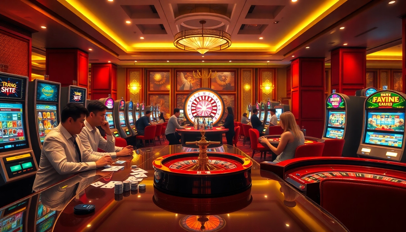 Exciting online gambling scene at Trang chủ S8, featuring casino tables and vibrant games.