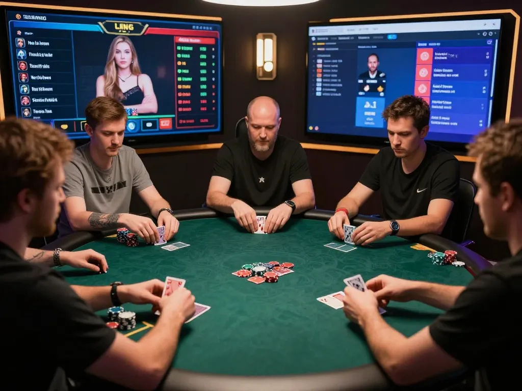 Players strategizing in an intense i9 bet online poker game with immersive display and engaging atmosphere.