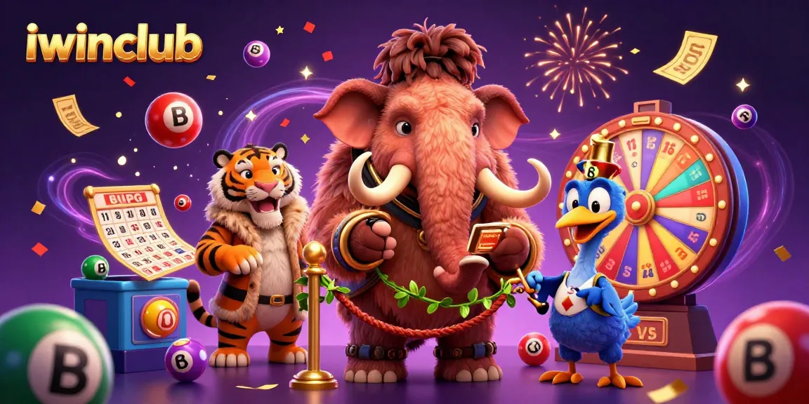 Experience excitement at iwinclub with a vibrant scene of a mammoth bouncer and creative gaming elements.