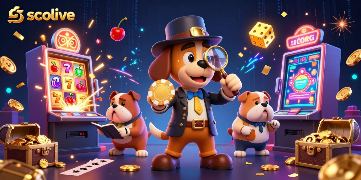 Socolive showcases an interactive 3D casino scene with a detective dog uncovering gambling clues and excitement.