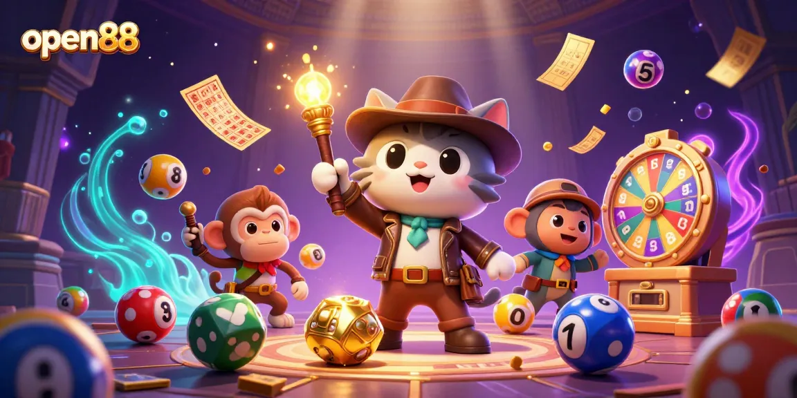 Experience thrilling winnings at open88 with vibrant gambling elements and a captivating explorer theme.