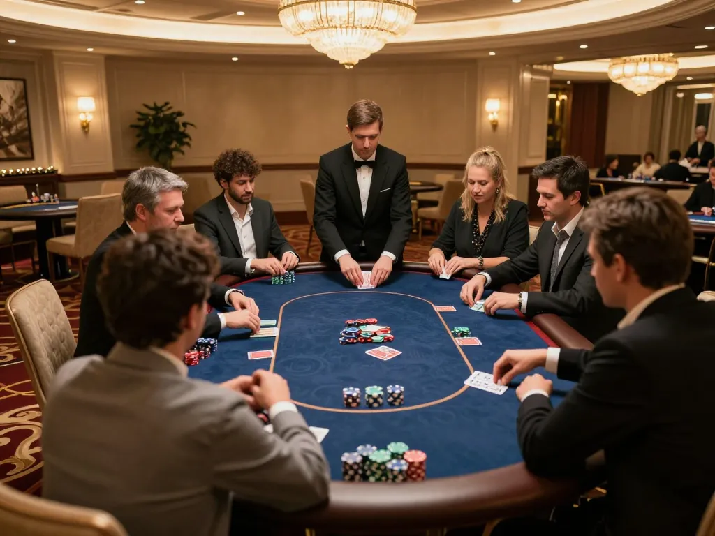 ALO8 poker night with high-stakes gameplay surrounded by elegant decor and professional dealers