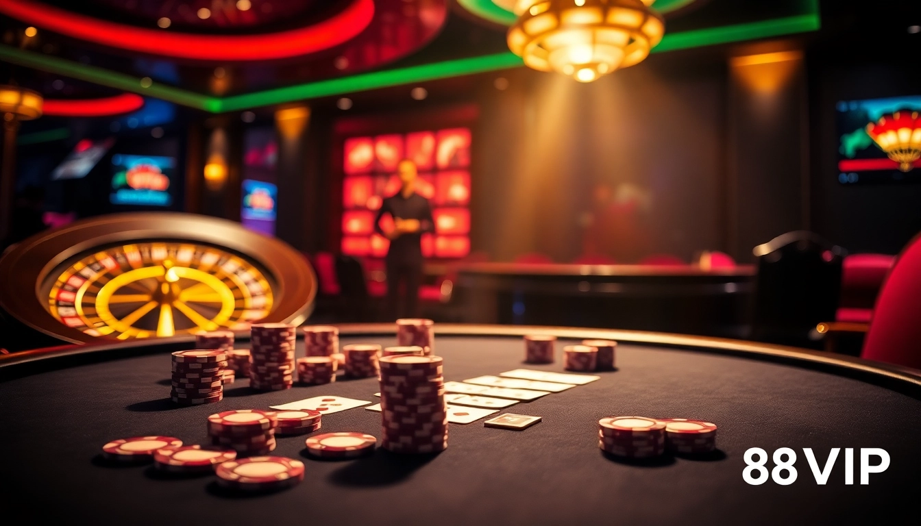 Experience the thrilling atmosphere of 68VIP online casino with high-stakes poker and vibrant roulette.
