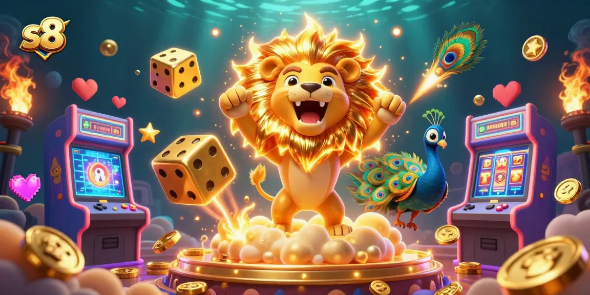 Spin to win big with S8, featuring colorful games and vibrant casino elements.