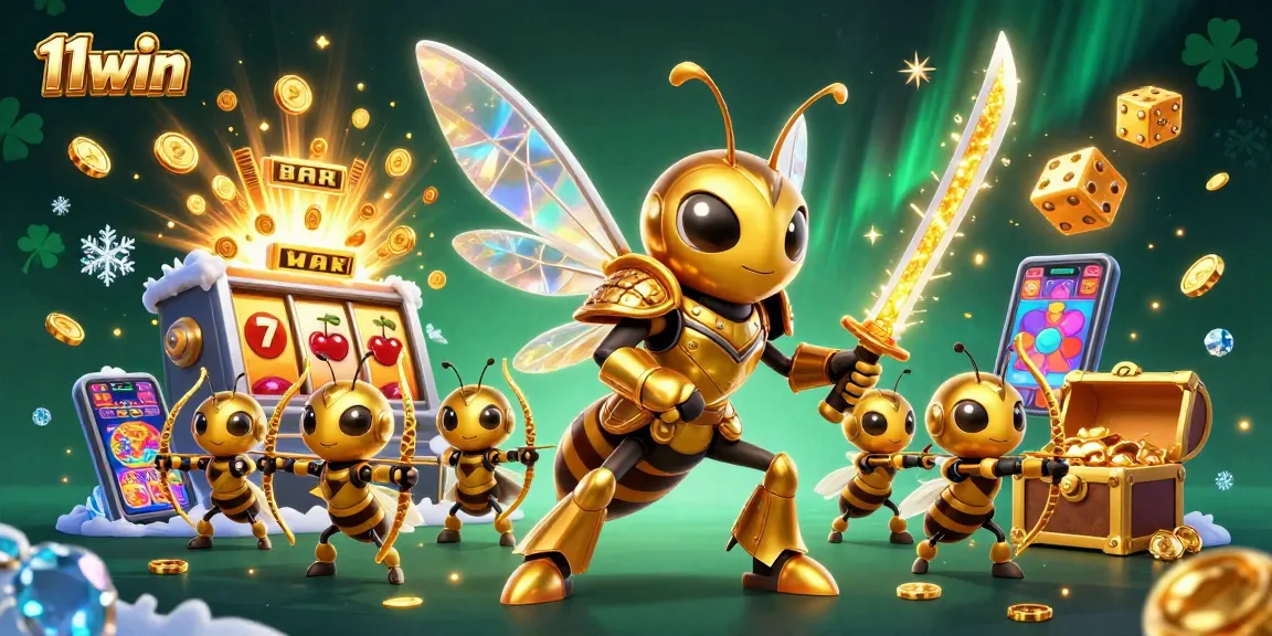Experience thrilling wins at 11win with a dynamic casino scene featuring neon lights and jackpots.
