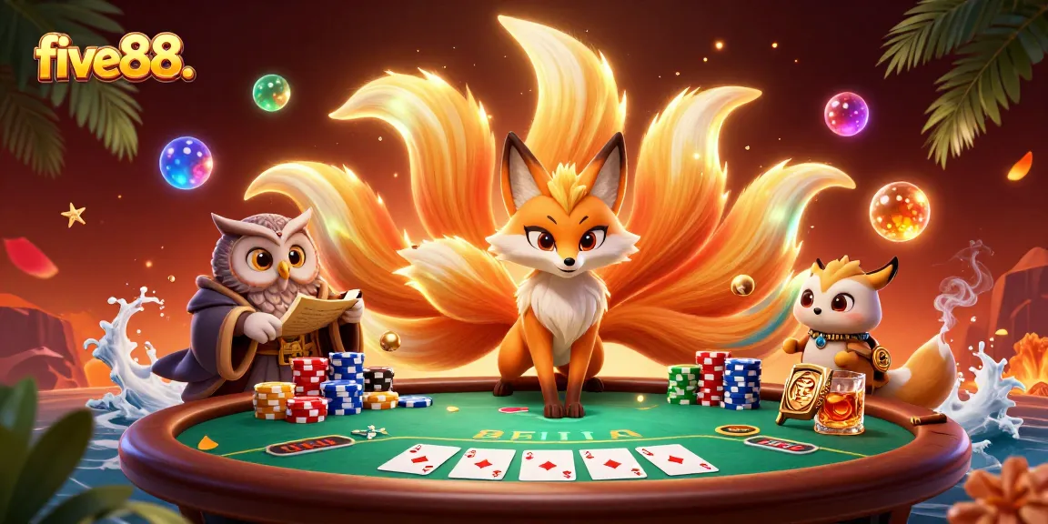 Experience thrilling poker action with five88. as a vibrant nine-tailed fox spirit brings luck