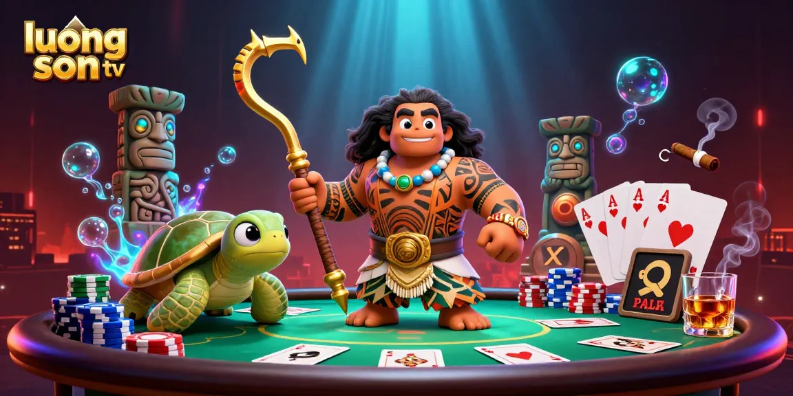 Experience exciting poker action with luong son tv's vibrant demigod character and casino elements.