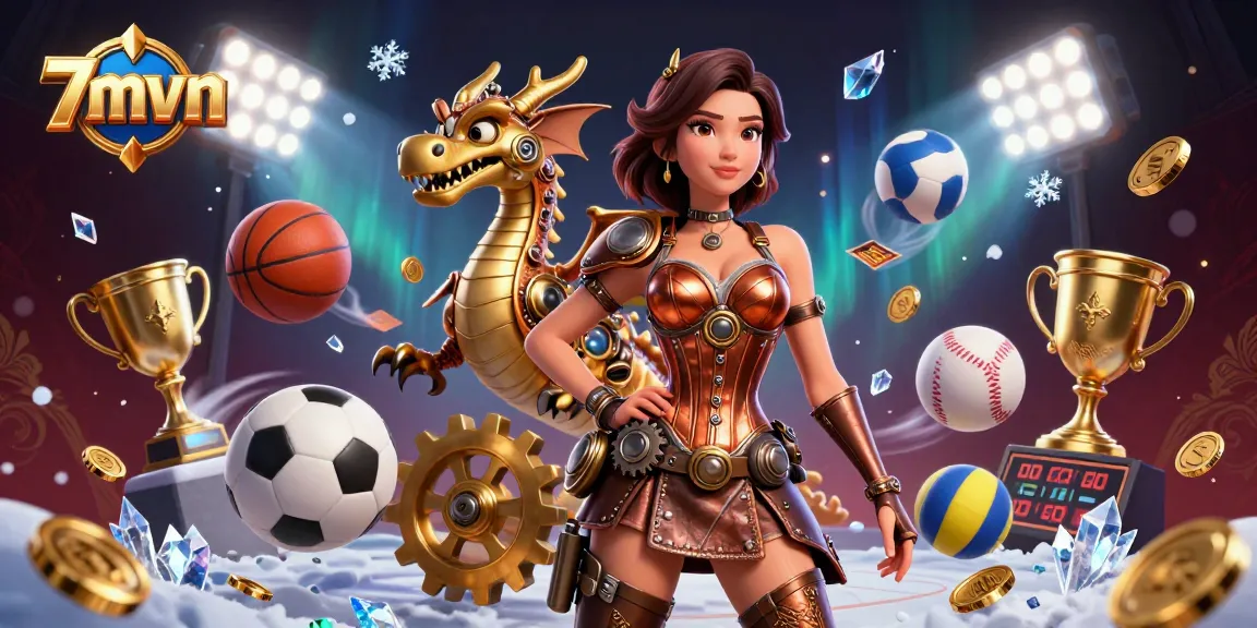 Engage with 7mvn's exciting sports betting scene featuring dynamic sports elements and captivating characters.