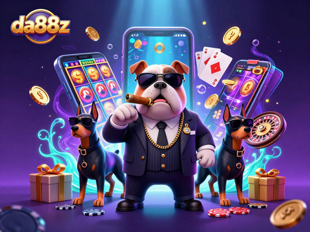 Play exciting slot games with da88z while winning big, featuring colorful scenes and dynamic action.