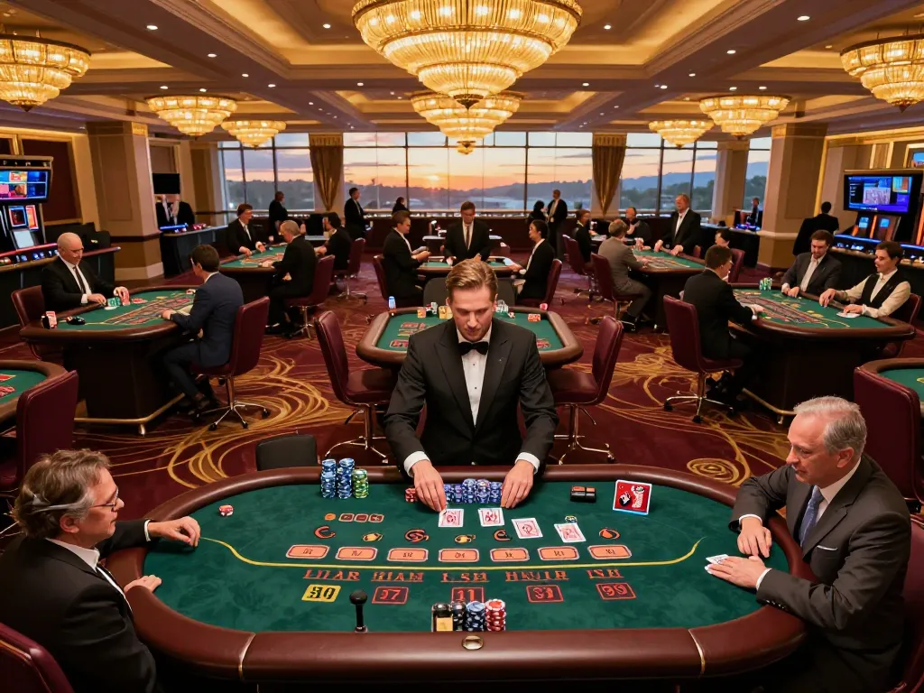 Players enjoying blackjack at 78win casino, showcasing exciting gameplay with vibrant atmosphere.
