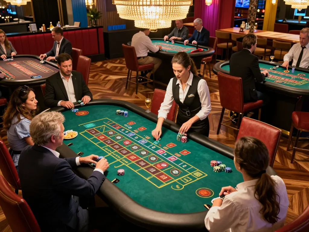 Engaged players betting at a roulette table in the vibrant kong88 casino atmosphere