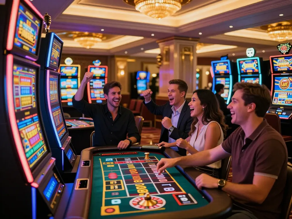 Experience thrilling moments at https://rr88.gratis/ with vibrant slot machines and excited players.