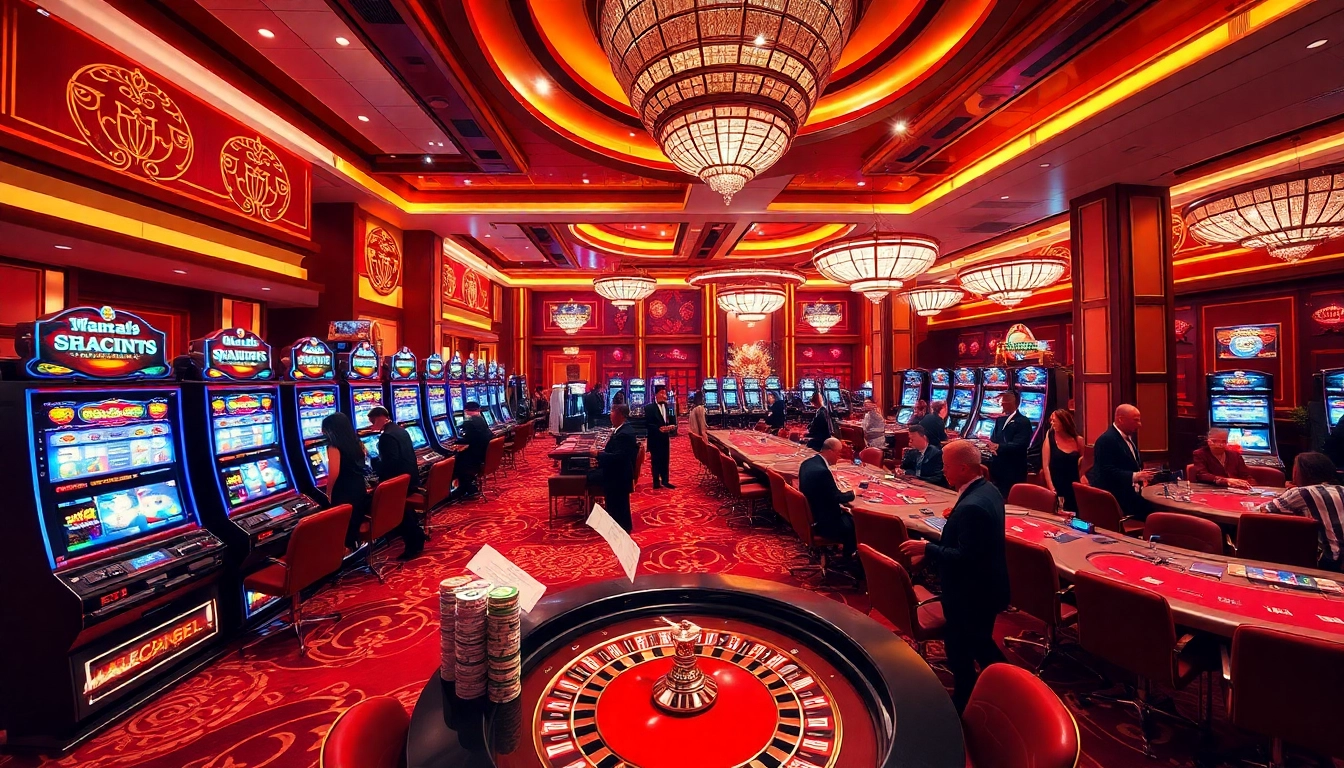 Experience thrilling gameplay at MM88 casino with vibrant slot machines and elegant poker tables.