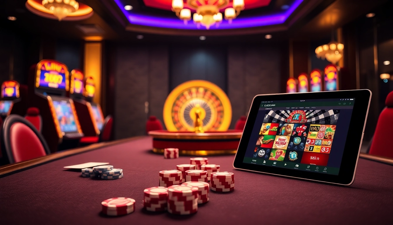 Engaging poker table with chips and cards at Luck8 com casino.