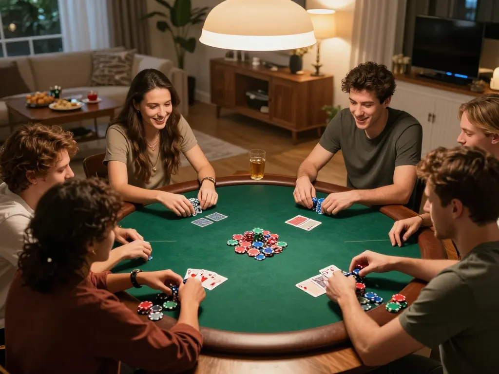 Tài Xỉu poker night with friends showcasing excitement and strategy during gameplay
