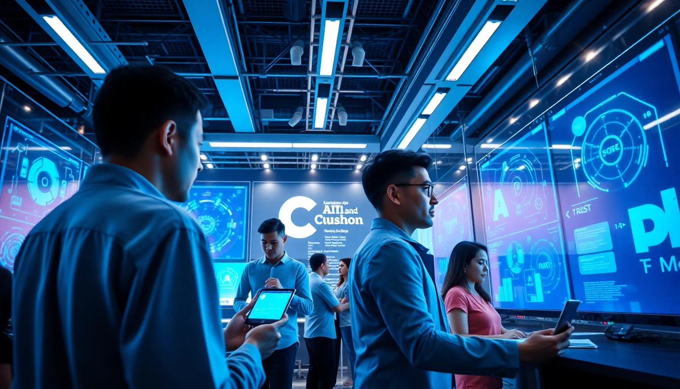 Engaging workspace featuring Crushon AI platform and interactive technology for enhanced AI experiences.