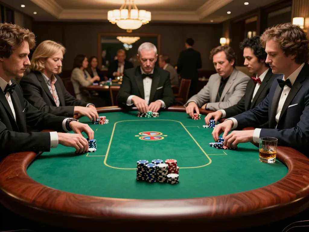 VT88 poker game night with intense players analyzing their hands and strategies