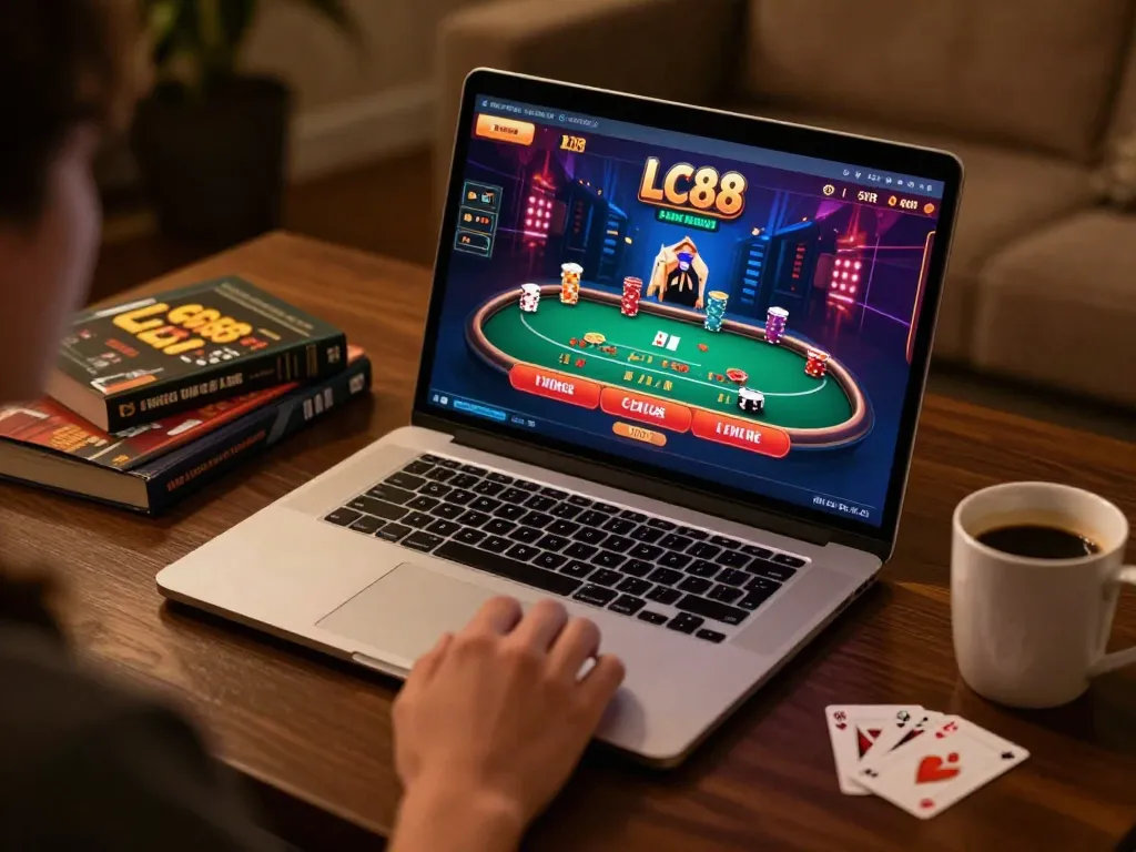 Player enjoying blackjack on LC88's website, highlighting an engaging online gaming atmosphere.