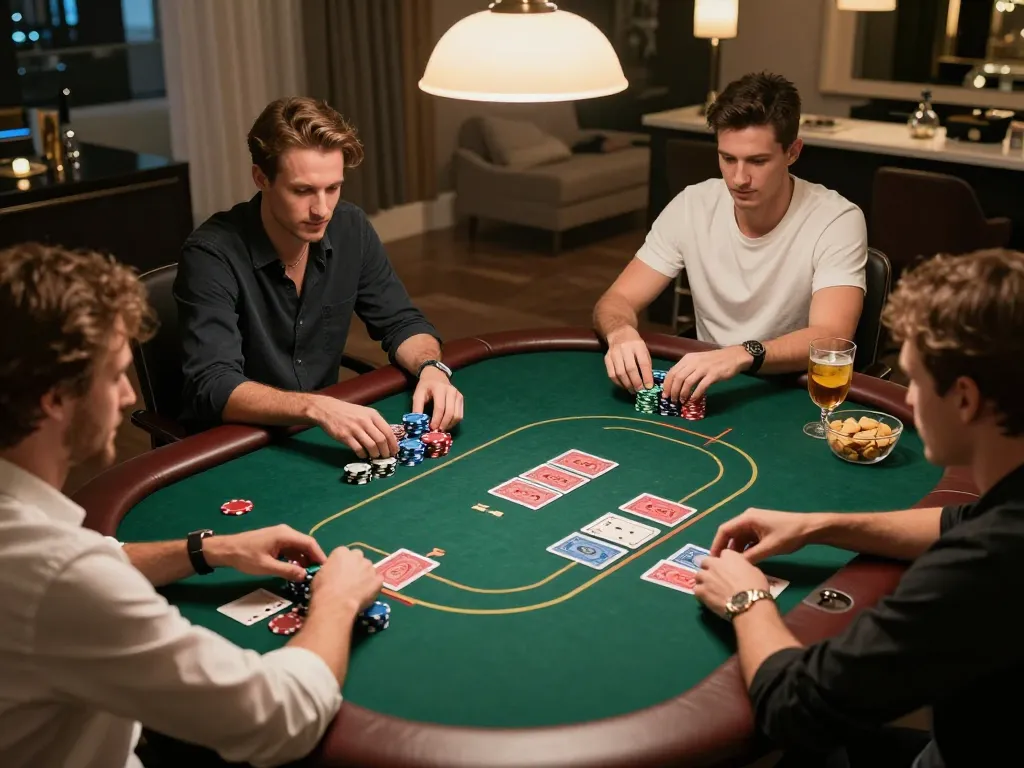 Engaging friends in a dynamic poker game featuring fly88 strategies and excitement.