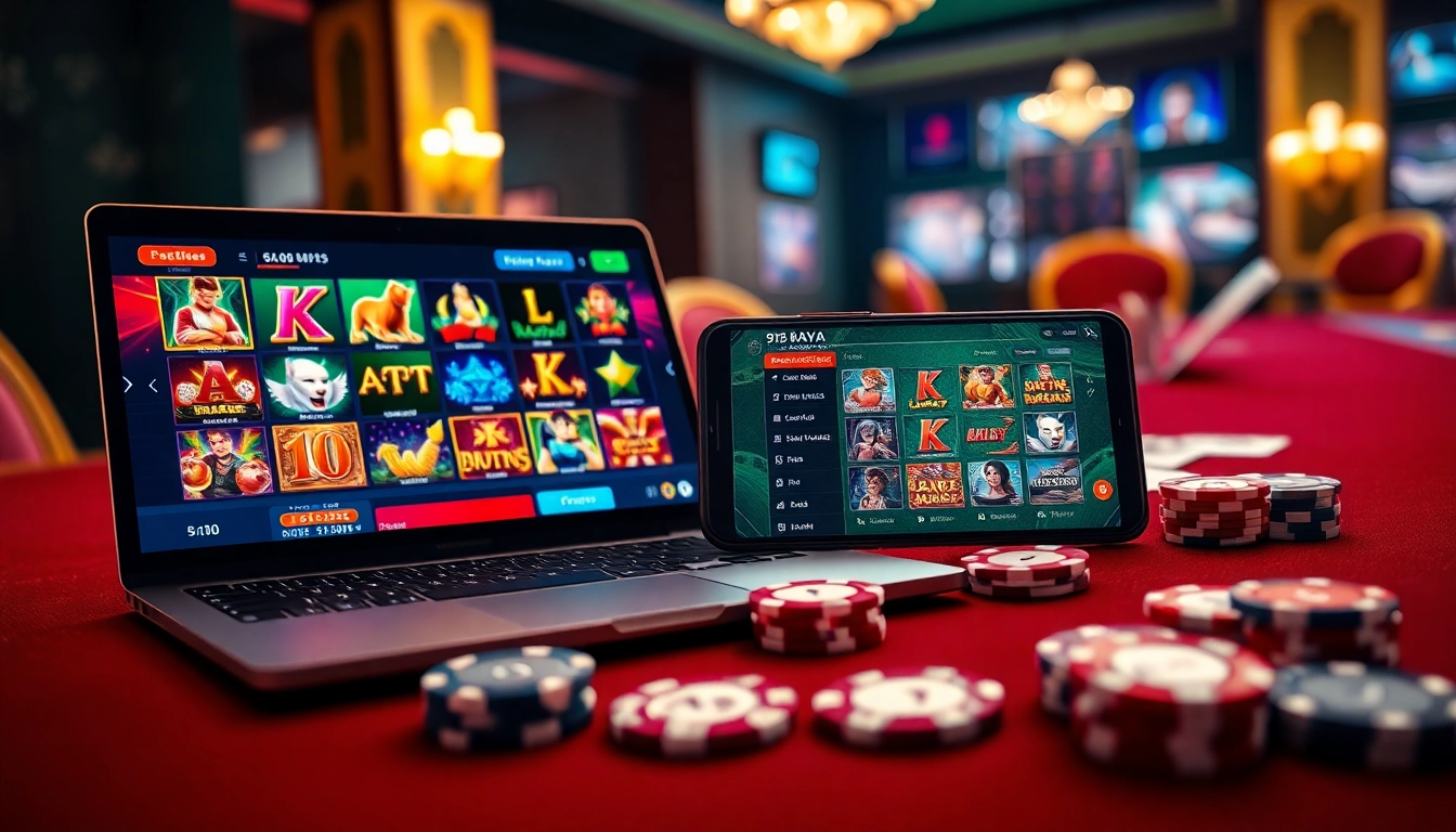 Experience the thrill of 918kaya APK with vibrant slot games at a luxurious gaming setup.
