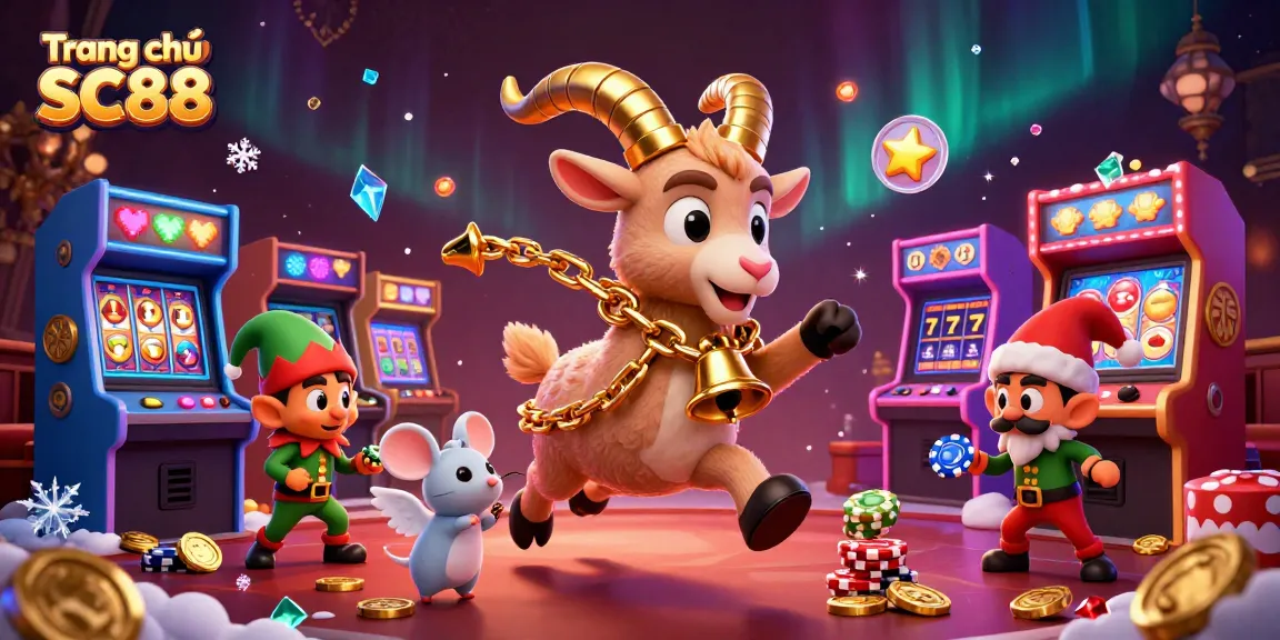 Experience the action at Trang chủ SC88 with festive casino chaos featuring quirky characters and vibrant gaming elements.