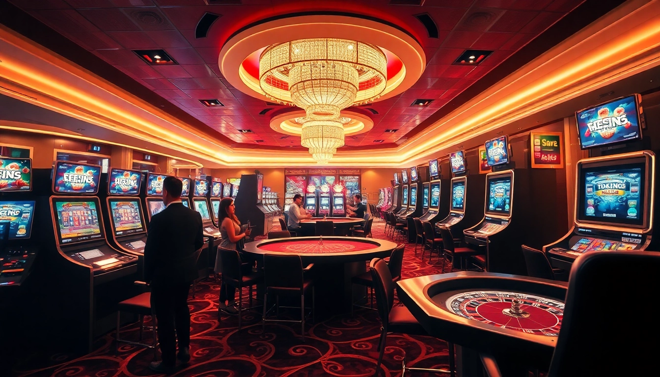 Experience the thrilling ambiance of EE88 Casino with dynamic gaming scenes and sleek technology.