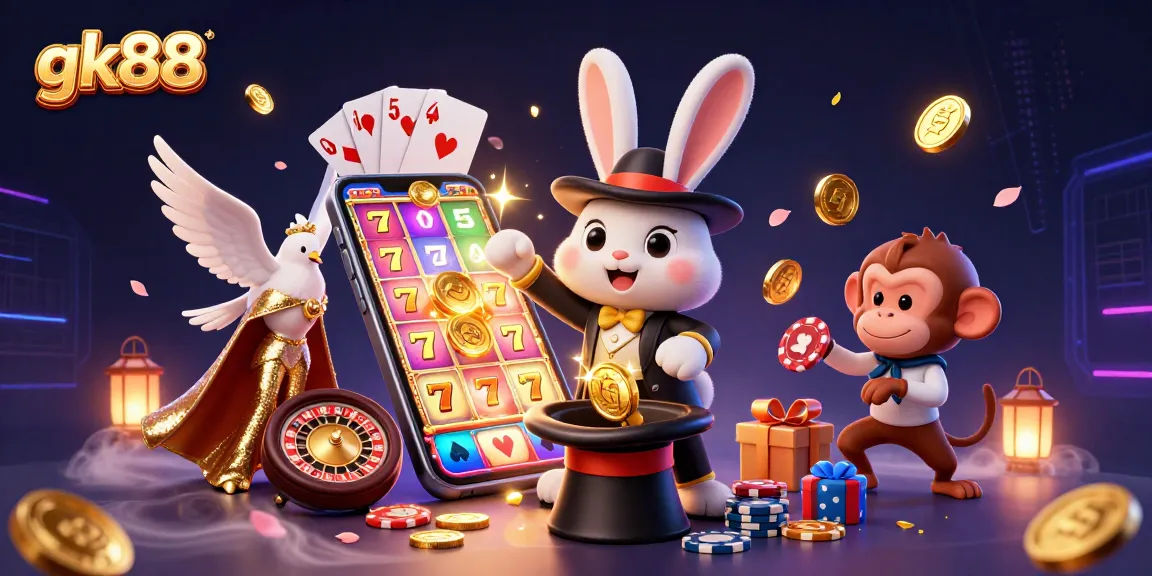 Play the exciting gk88 slots with our magician rabbit and friends for big wins!