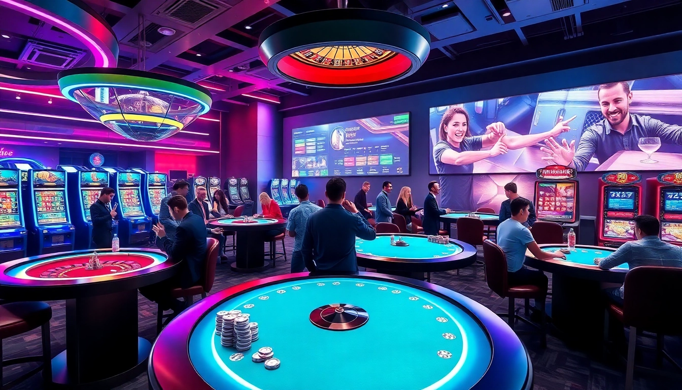 B52 CLUB offers an exciting gambling experience with poker tables, slots, and vibrant casino atmosphere.