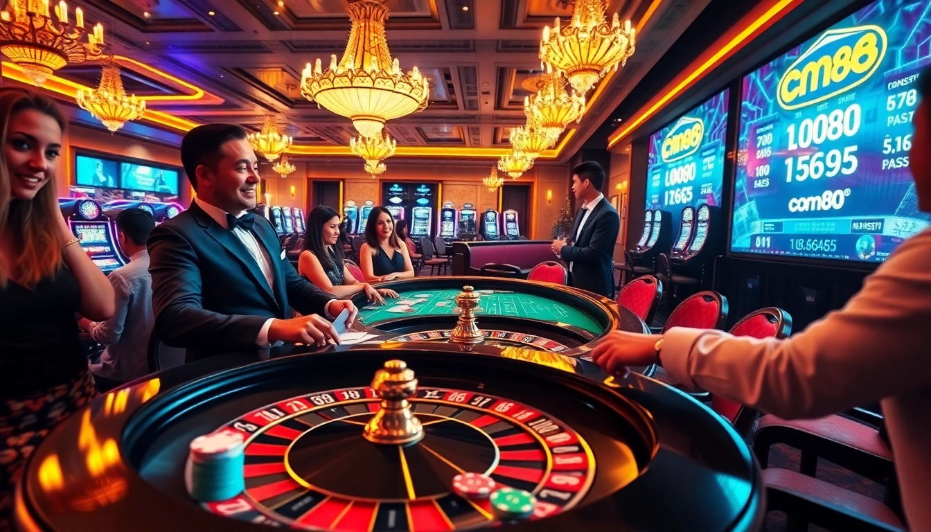 Experience the thrill of cm88 with professional dealers at a vibrant casino table.