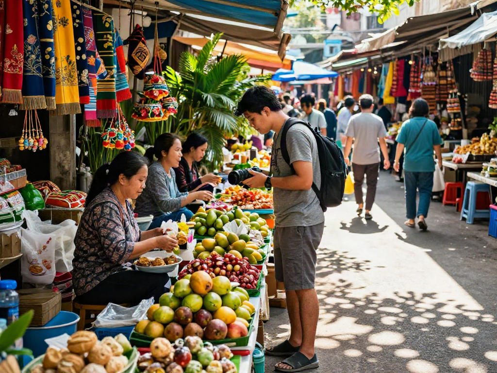 Experience local culture and flavors at https://joeyvisavietnam.com/ with vibrant Vietnamese market scenes.