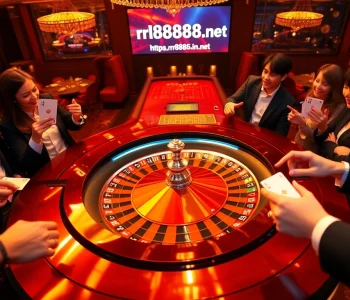 Exciting casino scene with players at a roulette table, highlighting https://rr8888.in.net/ online gambling.