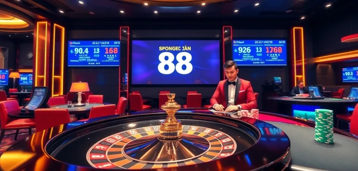Betting action featuring tỷ lệ kèo bóng đá 88 in a high-stakes casino environment